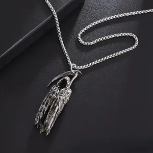 2026 New Minimalist Skull Pendant Necklace - Unisex Chain, Versatile Luggage Bag Charm for Daily, Clubwear Use