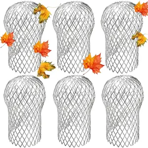 6 Pack Aluminum Expandable Mesh Downspout Guard Filter Gutter Strainer Screen Protector from Leaves Debris Clogging