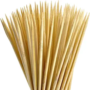 200 count   Skewers, 10 Inch Wooden Skewers for BBQ, Appetizers, Fruit, , Grilling, Kabob,  Fountain - Thick Skewer Sticks for Party, Kitchen, Craft, Bouquet (?=4mm)