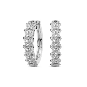 Lab Diamond Hoop Earrings 14Kt White Gold 3Ct Jovana Oval Lab Diamond Hoop Earrings F-G Color, VS Diamond, IGI Certified - Friendly Diamonds