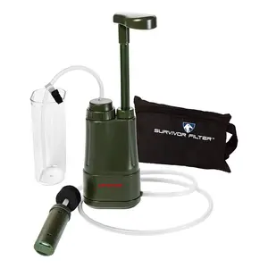 0.01 Micron Portable Water Filtration System Survival – Tested in USA Labs – Bacteria, Parasite and Virus Removal – Ultimate Survival & Backpacking Gear