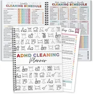 Daily Household Cleaning Schedule Planner - A Scheduler And Checklist Organiser For Different Time Slots, Including Chore Charts, Habit Trackers, And Diy Home Improvement Templates, For Planning Household Cleaning.