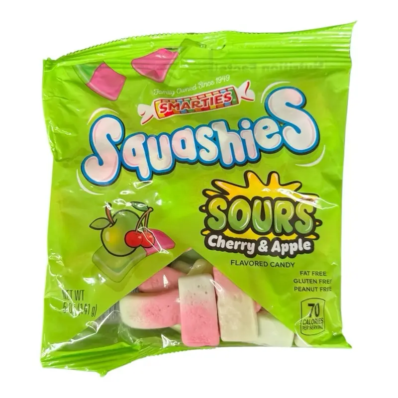 Squashies Smarties Sours Cherry & Apple Flavor- 1 Bag 141 g