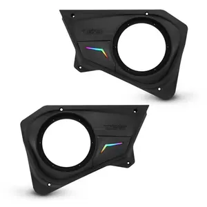 DS18 Polaris RZR PROBD8 Rear Door Speaker Panels for 8” 500W RMS Speakers with Digital LED Lighting
