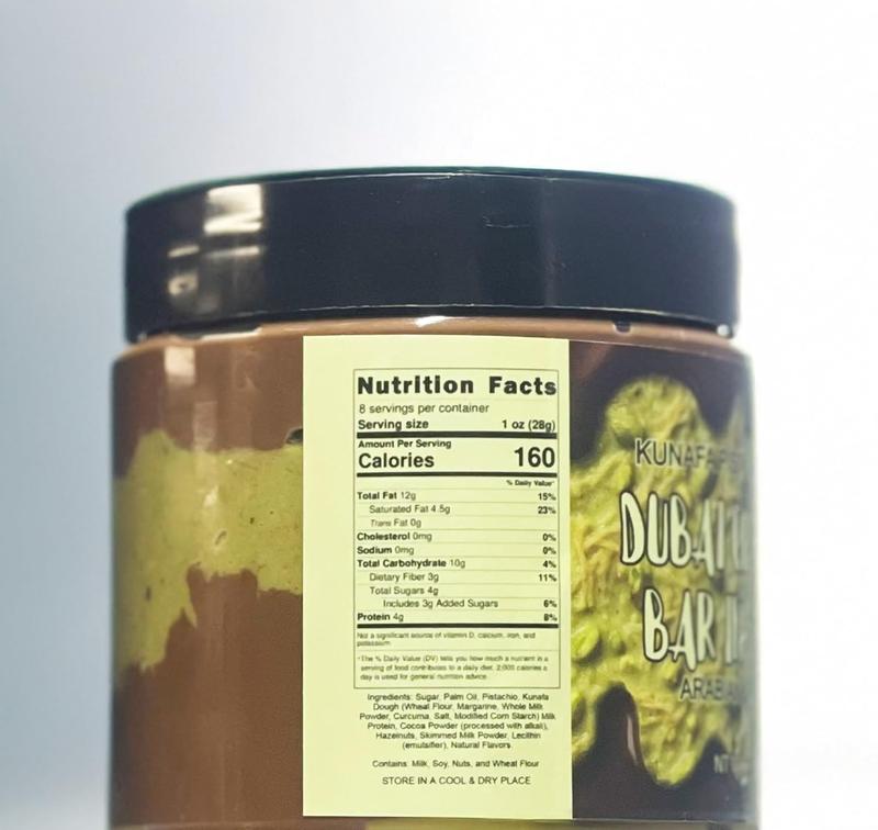 Gourmet Dubai Chocolate Jar, Pistachio Kunafa Milk Chocolate Spread, Crunchy Kataifi Texture, Creamy & Indulgent Middle Eastern Sweet, 8 oz