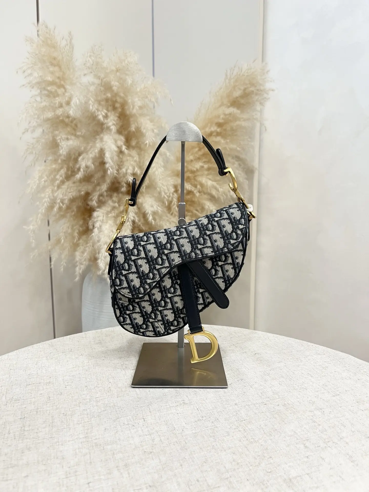 Pre-owned Dior Saddle Bag Monogram Canvas Small Size