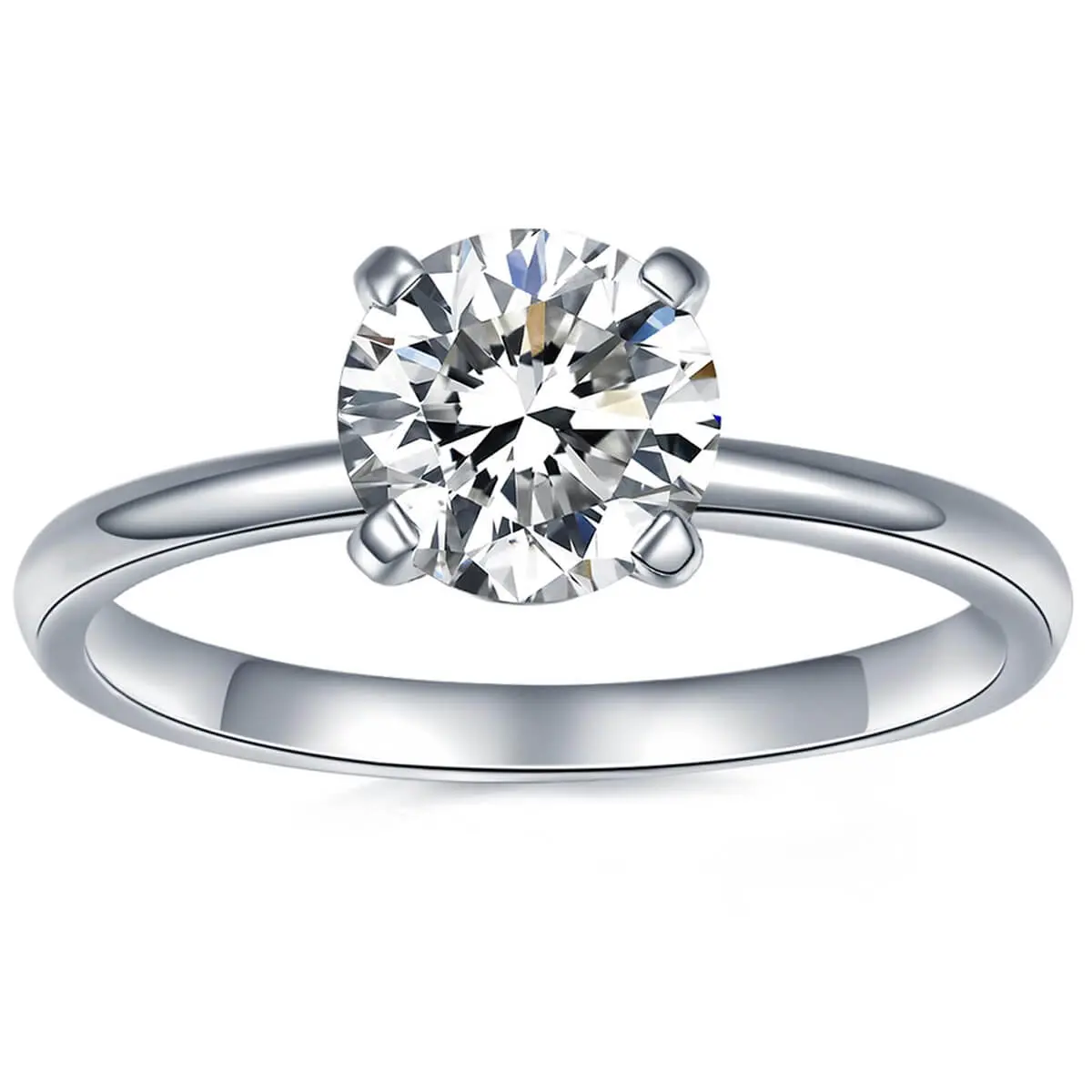 IMOLOVE Moissanite Solitaire Engagement Ring for Women, Women's Engagement Rings Moissanite Promise Rings 1-4CT D Color VVS1 Clarity Wedding band 925 Sterling Silver with 18K Gold Plated