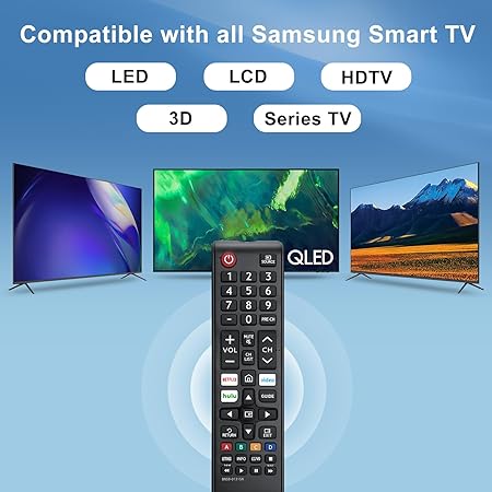 【Pack of 2】 New Universal Remote for All Samsung TV Remote, Replacement Compatible for All Samsung Smart TV, LED, LCD, HDTV, 3D, Series TV Universal Smart TV Controller for Home Entertainment