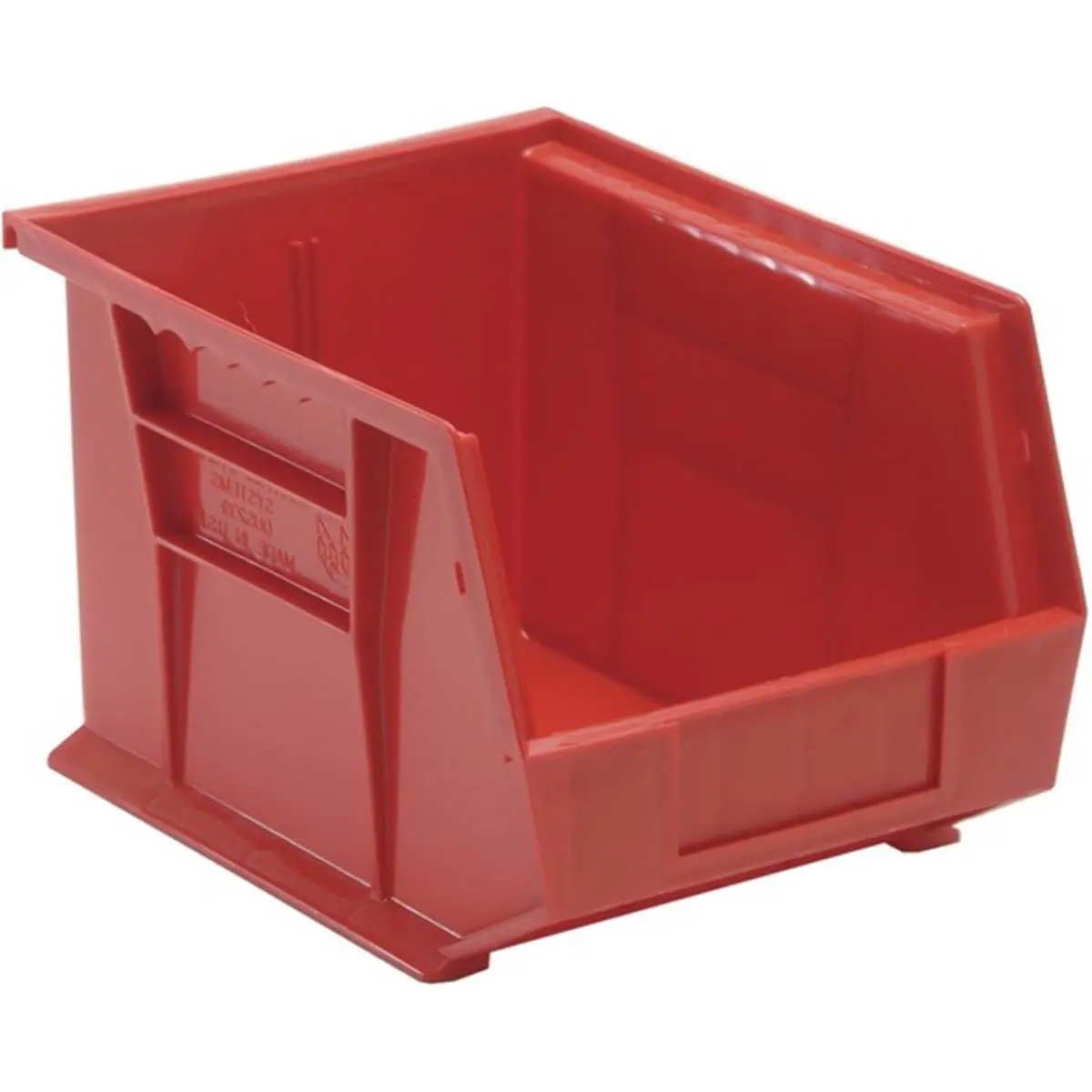 Red Ultra Stack & Hang Plastic Storage Bin - 10.75x8.25x7 in Home Organizer for Home Supplies Organization, Box