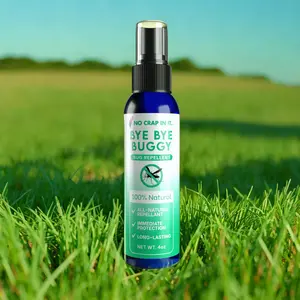 Bye Bye Buggy -No Crap In It- 100% Natural Bug Repellent Spray 4oz - Immediate Protection Long Lasting Formula with Citronella Lavender Lemon Eucalyptus & Lemongrass