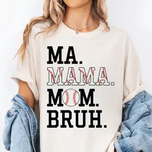Ma Mama Mom Bruh Baseball Tshirt, Funny Sports Mom Tee, Game Day Shirt, Mother’s Day Gift Top Womenswear