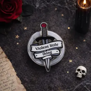 Violent Little Thing Dagger MagSafe Phone Grip: Gothic Tattoo Style Alt Girl Magnetic Phone Holder, Edgy Dark Aesthetic Gift, Kindle Popgrip