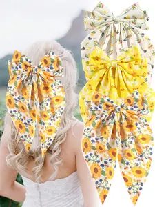 2pcs ladies' sunflower bow hair clip cute bee oversized bow hair clip suitable for New Year parties, vacations, holiday gifts, daily leisure hair accessories hair clip Hair Clip Set