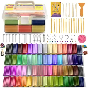 Polymer Clay 60 Colors, Modeling Clays for  DIY Starter Kits, Oven Baked Model Clay, Non-Sticky,with Sculpting Tools, Holiday  for  and Artists.