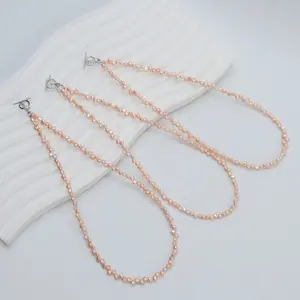 043-silver freshwater pearl necklace, 3-5mm（D925J0853）