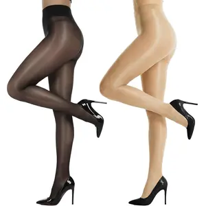 Women Shimmer Tights Shiny Oil Pantyhose Stockings, Oil Bright Shaping Tight Ultra Shiny Sheer Tights High Waist Shaper
