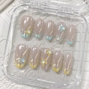 CuraTique | Cosmic Starlet  10PCS Handmade Press On Nails REUSABLE 3D Gel spring/summer 2025 / Prom