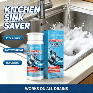 4PCS Powerful 150g Drain Blockage Dissolving Cleaner for Household Pipelines – Clears Stubborn Clogs Efficiently and Reduces Germ Buildup Inside Pipes