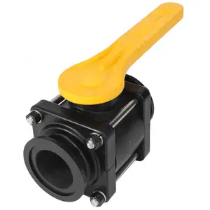 Banjo MV220CF 2" Full Port Manifold Flange Ball Valve Polypropylene Max 150 PSI FKM Seals PTFE Stem Bushings