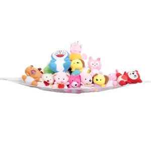 Stuffed Animal Storage Hammock Small Toy Net Corner Hanging Stuffed Animal Net Organizer Holder for Teddy Bears Plush Toys Stuffy Hammock for Room White
