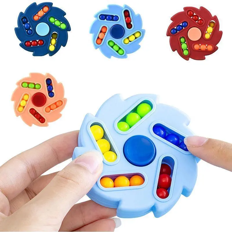 Unisex Steel Skin Magic Rotating Block Puzzle Fidget Toy - Fingertip Spinner, Anxiety Relief Sensory Toy, Fidget for Adults, Kids Party Favors