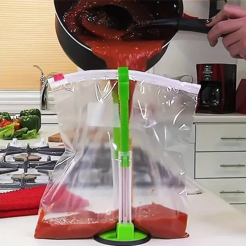 1pc Kitchen storage rack, bag hanger, bag holder, fresh-keeping bag holder