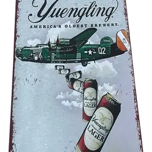 NEW - Metal Yuengling - America’s Oldest Brewery - hanging sign - airplane - beer
