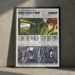 Serial Experiments Lain Poster Art Print, Nightmare of Fabrication Vintage Japanese Wall Art, Unique Anime Decor (Unframed, Print Only)