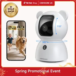 CINMOORE 2.5K C2LU-Indoor Security Camera pet camrea WiFi 360° Pan-Tilt AI Motion Detection Two-Way Audio Night Vision Clear Monitoring Recording Baby Crying baby monitoring cameras for home 360 camera mini camera