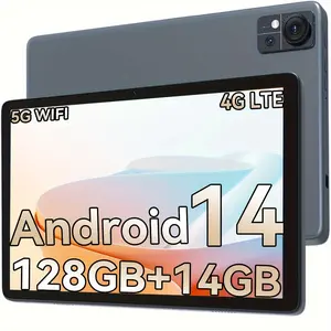 Android 14 Tablet 10 Inch 2026 Newest Octa-Core Tablet, Dual 4G Cellular Tablet with 128GB ROM+14(8+6)GB RAM/512GB Expandable, 13MP+8MP Camera Tablet with Bluetooth 5.0/GPS/5G WiFi/HD Display (Gray) Smartphone Cellphone