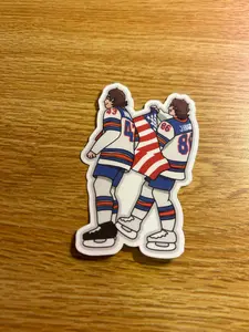 Jack and Quinn Hughes Sticker, Team USA Water Resistant