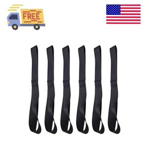Black Soft Loop Tie Down Straps (6 Pack) 4500Lbs Breaking Strength and 1500Lbs Load Capacity
