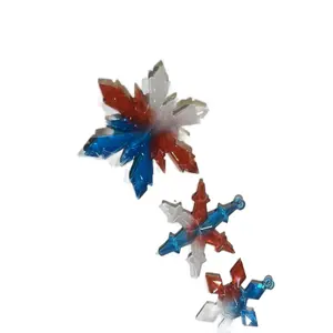 Christmas Decorations Epoxy Resin Hand Made Patriotic Colors Snowflake Ornaments for Festive Home Decor