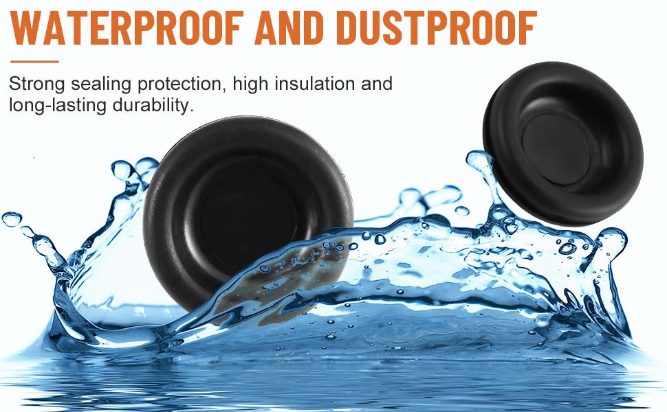 210PCS Rubber Grommet Kit, 7 Sizes Closed Rubber Grommets for Wiring, Automotive, Electrical Appliances, Plumbing & Home Improvement