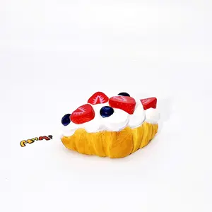 MHM Squishy Strawberry Croissant Holiday Gift Slow Bounce Stress Relief Toys Soft Safe Material Compact Portable Fun Art for Hands