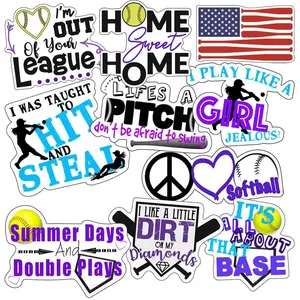 Softball Stickers, Ten Vinyl Stickers Supporting Softball, Great Softball Gift, Decorative Stickers