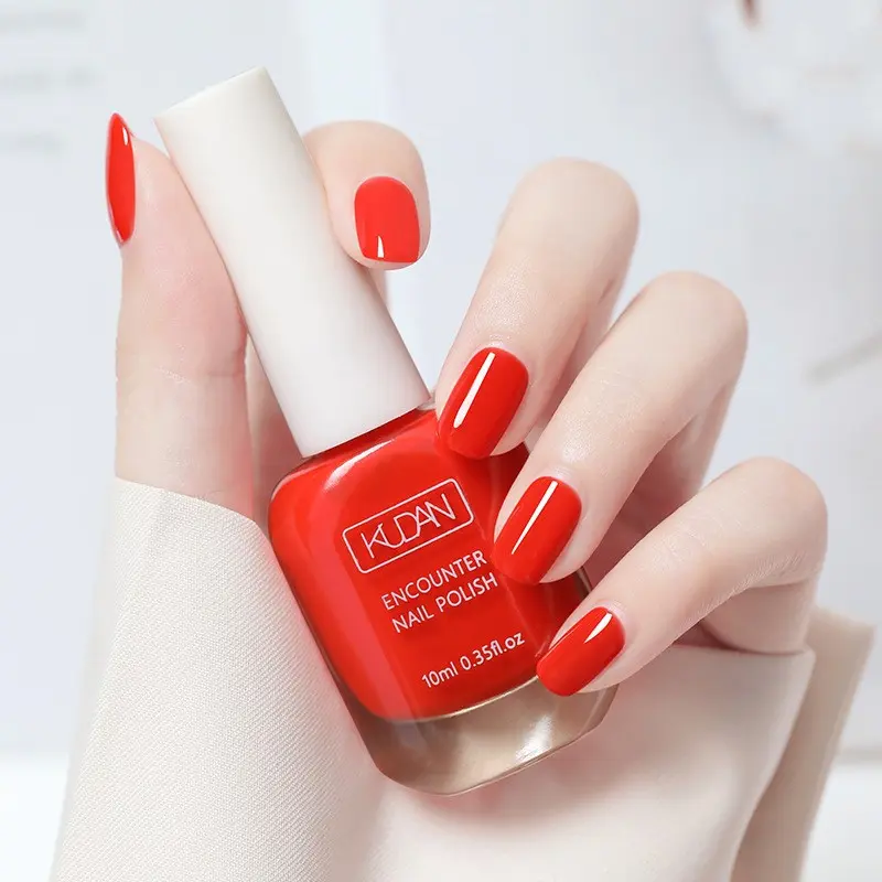 orange red Nail Polish 1PCS(0.35fl.oz) - Water-based Nail Polish. No LED Lamp Needed, Quick-drying, Long-lasting, Peelable Nail Polish, Suitable for At-home DIY Nail Art Manicure. An Ideal Gift for Spring And events. Summer Nails