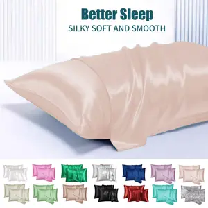 2/4 Pack Elegant Silk Satin Pillowcase, for Hair and Skin Beauty Sleep, Soft Comfortable Breathable Cool Pillowcase, Zippered Silk Pillowcase, Multiple Colors Available, Luxurious Bedroom Decor
