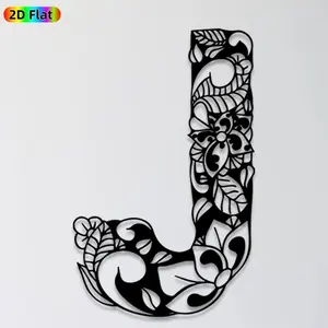 1pc Letter J Metal Wall Art, Intricate Letter J Statue Mural, Ideal Gift for Christmas, New Year, Monogram Decor Enthusiasts, Rust-Resistant Metal Wall Decor Wall Sculptures, Perfect for Living Room Wall & Garden Fence, Stylish Indoor Outdoor Decor