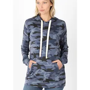 Navy Camouflage Hoodie - Women's