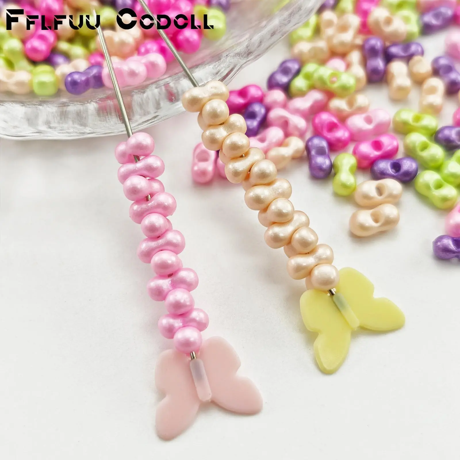 100g (Approx. 1563 PCS) Glass Pearl Peanut Beads, 3*6mm, Handmade DIY Craft Beads, Mixed Color Rainbow Bead Jewelry Findings, Easy to Thread, for Beading, Bracelet & Necklace DIY Jewelry Making & Festival Decorations