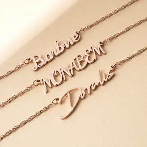 FF0025  New Store Opening |   Free Shipping | Custom Script Name Necklace |   Frosted/3D Stainless Steel Personalized Pendant | Perfect for birthdays, anniversaries, Mother’s Day, or sorority/fraternity gifts-engrave a name, nickname