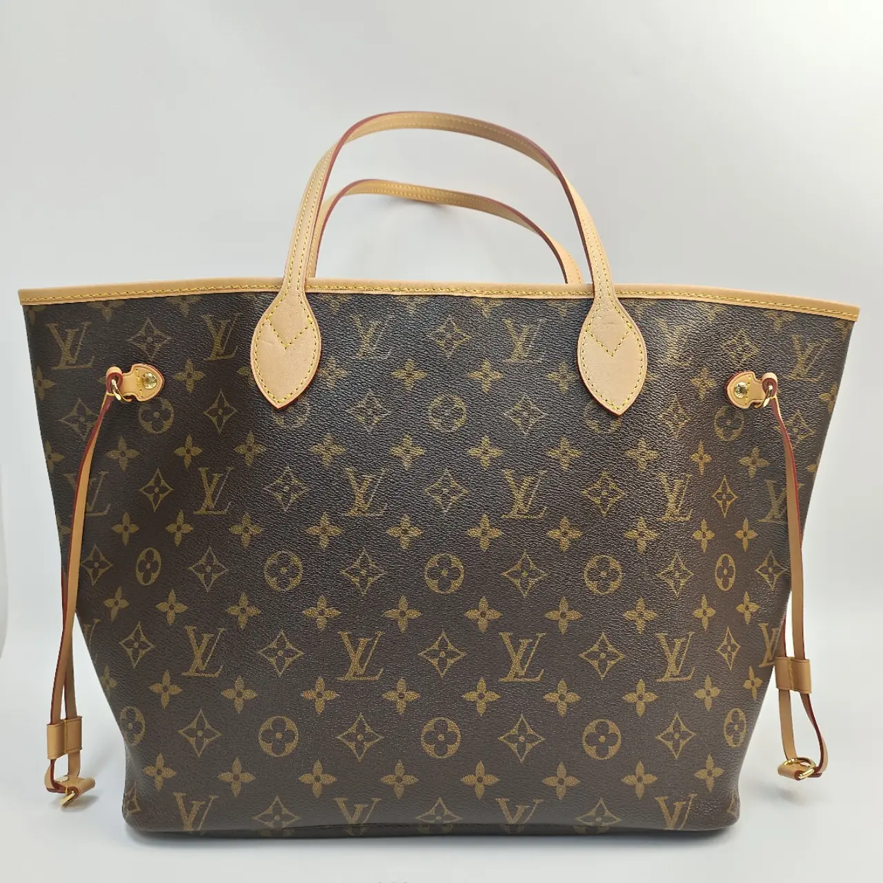Pre-owned Louis Vuitton canvas Tote Bags neverfull mm size red capacity monogram【Senza 2】