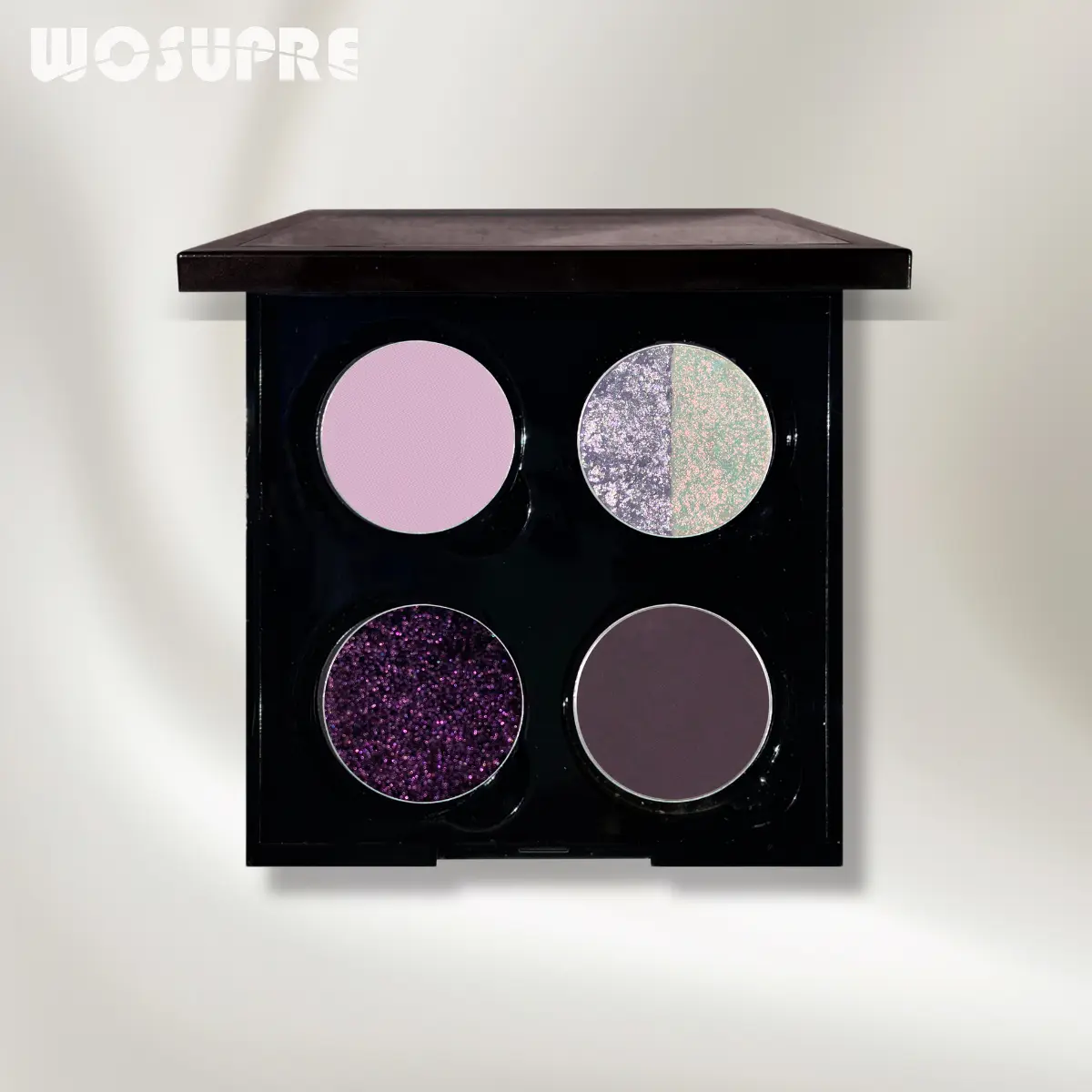 WOSUPRE Purple Dusk Single Shimmer Glitter Eyeshadow - Silky Smooth, Blendable, High Pigment, Brightening, Hypoallergenic, Non-Toxic, Alcohol-Free, Budget-Friendly 3-Year Shelf Life Office Makeup Essential for Adults