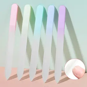 Glass Nail File, Professional Manicure Tool, Suitable for Natural Nails, Gradient Polish Block, Manicure Care Salon Gift (macaron Color)