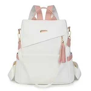 Elegant Women's Anti-Theft Lightweight Backpack, Large Capacity, Adjustable Straps, Fringe Details, Travel and Daily Use, 4 Color Options