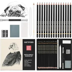 Drawing Sketching Pencil Set 21 Pack Art Pencil Kit with Graphite Pencils (14B-5H), Charcoal Pencil, Ideal for Shading, Blending for Beginners & Pro Artists