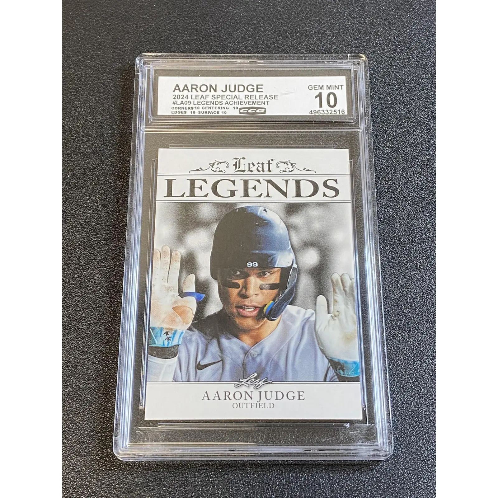 Aaron Judge 2024 Leaf Legends Achievement CCG 10 Yankees