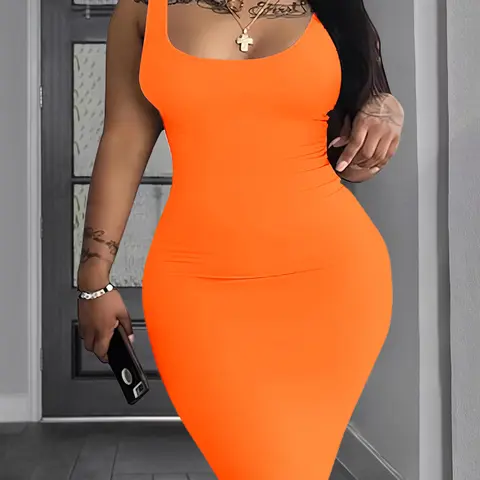 USBoutiqueCHIC Women's XXL-5XL Soft Plush Midi Dress - Milk Silk Fleece Slip Dress with Wide Straps, Comfortable Lounge & Sleep Nightgown for Plus Size