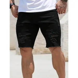 LEGND Men Ripped Frayed Raw Hem Denim Shorts party  outfits Low Rise Raw Hem Denim Shorts mercercaiden  cargo  pants  ad